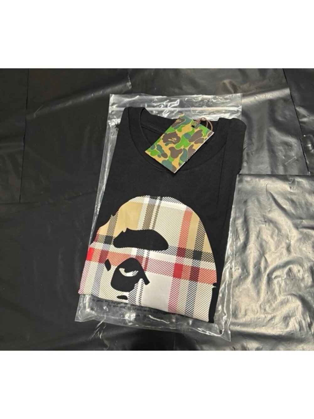 BAPE By Bathing Ape Tee check cross logo A Bathing Ape
